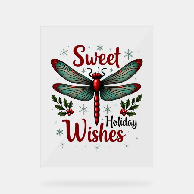 Señal Acrílica Candy Cane Wings Dragonfly (Anverso)