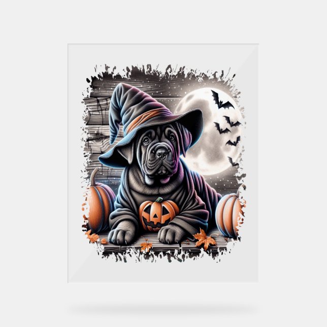 Señal Acrílica Cane Corso Dog Halloween (Anverso)