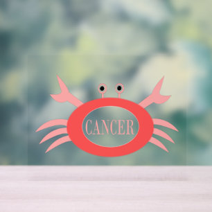 Señal Acrílica Cangrejo con estrella de cáncer