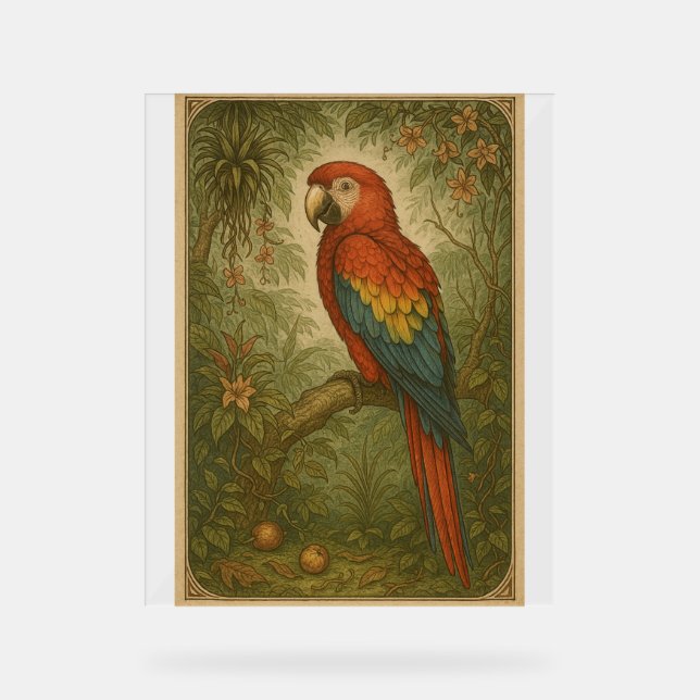 Señal Acrílica Canopy Sentinel - El escarlata Macaw (Anverso)
