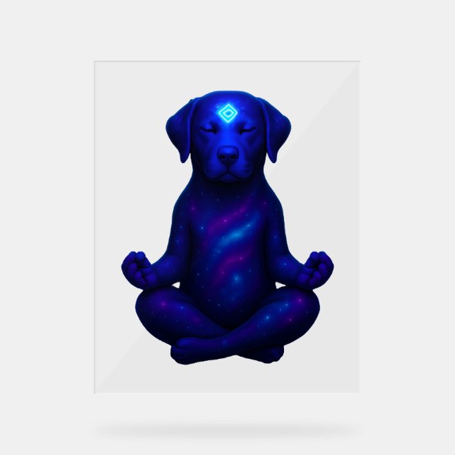 Señal Acrílica Caos de crayones – divertida meme de perro Griffon (Anverso)