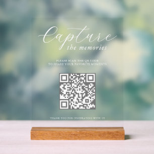 Señal Acrílica Captura de los Recuerdos Código QR de Fotos de Bod