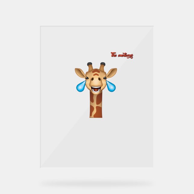 Señal Acrílica cara de jirafa feliz de emoji (Anverso)