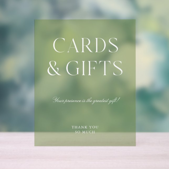 Señal Acrílica Cards & Gifts Sage Green Wedding  (Neutral )