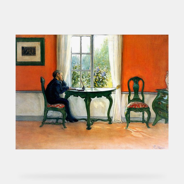 Señal Acrílica Carl Larsson - Lectura obligatoria (Anverso)