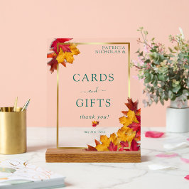 Señal Acrílica Cartas y regalos de Rústica de Oro Verde azulados