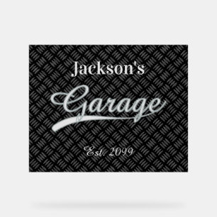 Señal Acrílica Cartel Acrílico Gris Clásico de Garage