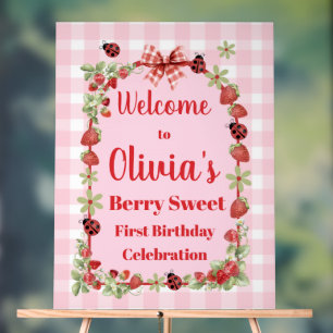 Señal Acrílica Cartel de bienvenida Berry First