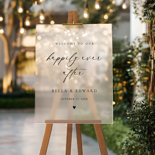 Señal Acrílica Cartel de bienvenida de boda Felices para Siempre (Subido por el creador)