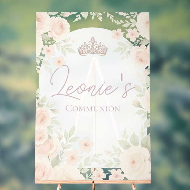 Señal Acrílica Cartel de bienvenida de comunión de fiesta de colo (Neutral )