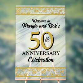 Señal Acrílica Cartel de bienvenida de Faux Golf, Purpurina de Fa