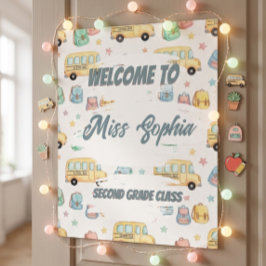 Señal Acrílica Cartel de bienvenida de maestra adorable con acuar