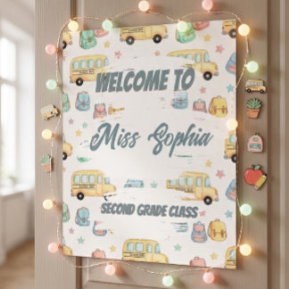 Señal Acrílica Cartel de bienvenida de maestra adorable con acuar