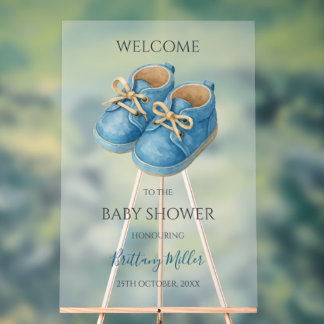 Señal Acrílica Cartel de bienvenida minimalista para baby shower 