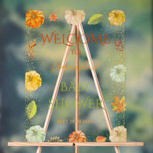 Señal Acrílica Cartel de bienvenida para baby shower de otoño Lit