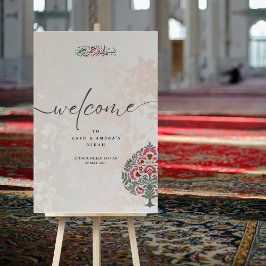 Señal Acrílica Cartel de bienvenida para boda islámica - Retrato