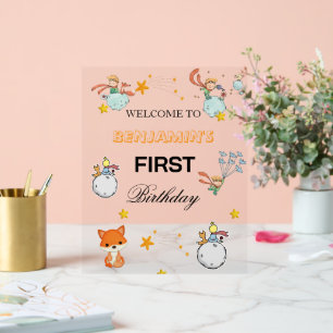 Señal Acrílica Cartel de bienvenida para fiesta de cumpleaños mod