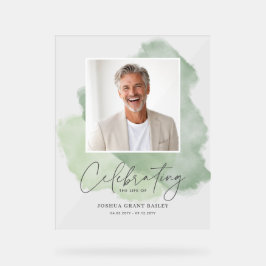 Señal Acrílica Cartel de Celebración de Vida Personalizado Foto M