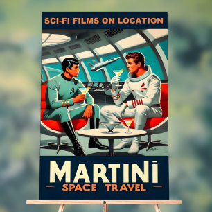 Señal Acrílica Cartel de Viajes Espaciales Martini Películas de C