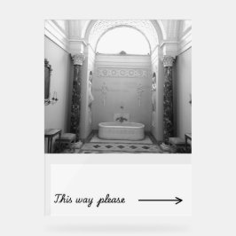 Señal Acrílica Cartel del baño con la fotografía original del via