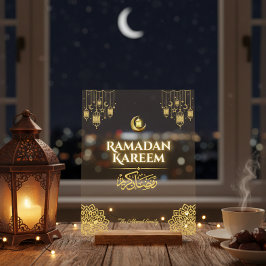 Señal Acrílica Cartel Islámico Acrílico de Oro Ramadan Kareem Per