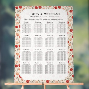 Señal Acrílica Carteles de Asientos de Boda Boho de Tulipán Único