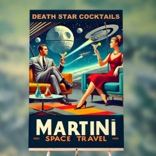 Señal Acrílica Carteles de viaje espaciales Martini Tragos de la