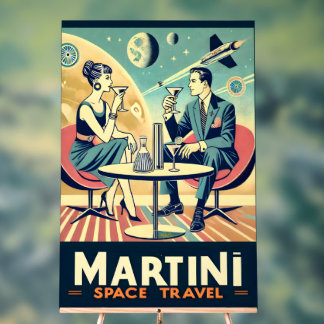 Señal Acrílica Carteles de viajes espaciales de Martini