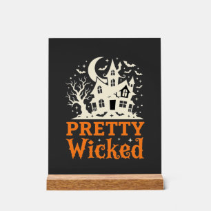 Señal Acrílica Casa Embrujada de Halloween Pretty Wicked_1