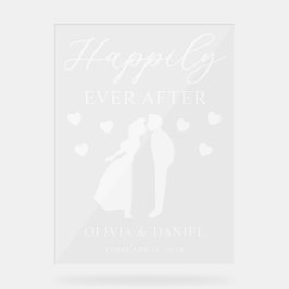 Señal Acrílica Casados Felizmente para Siempre Boda Personalizada