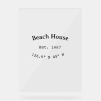 Casas de playa. Fecha año personalizado coordenada