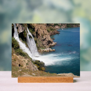 Señal Acrílica Cascada turca Duden con mar Mediterráneo