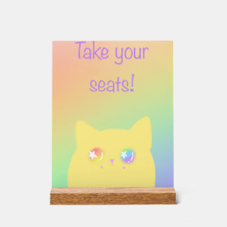 Señal Acrílica Caticorn acrylic sign for birthday party