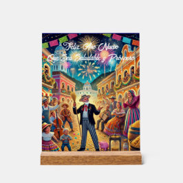 Señal Acrílica Celebración Año Nuevo El Año Viejo