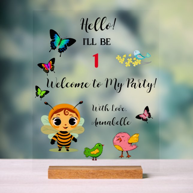 Señal Acrílica Celebración de los niños Fiestas en el jardín (Neutral )