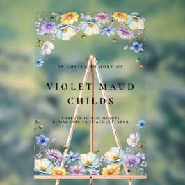 Señal Acrílica celebración del funeral conmemorativo de la vida