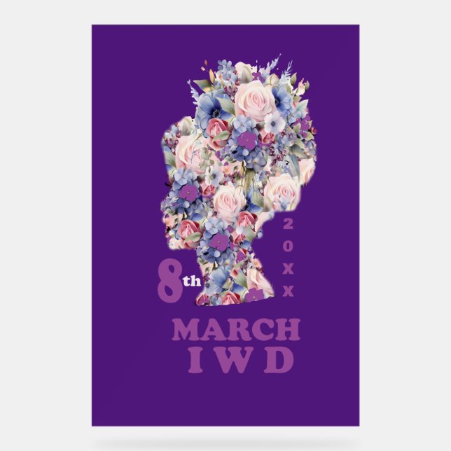 Señal Acrílica Celebrar el Día Internacional de la Mujer 2025 (Anverso)