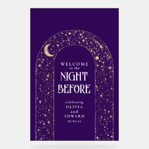 Señal Acrílica Cena de ensayo Bienvenida Celestial Púrpura