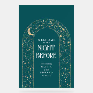 Señal Acrílica Cena de ensayo Bienvenida Verde azulada Celestial