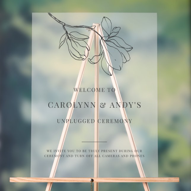 Señal Acrílica Ceremonia Boda transparente y sin conexión (Neutral )