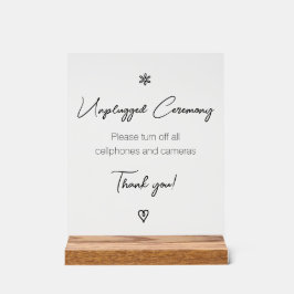 Señal Acrílica Ceremonia de Boda Desconectada Caligrafía Elegante