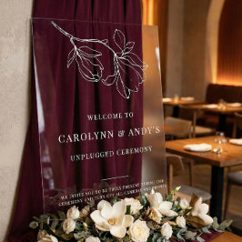 Señal Acrílica Ceremonia de Boda Minimalista Desconectada