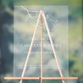 Señal Acrílica Ceremonia de Boda Minimalista sin Dispositivos