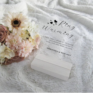 Señal Acrílica Ceremonia de Calentamiento de Anillos bodas