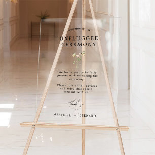 Señal Acrílica Ceremonia Desconectada de Flor Silvestre Rústica V