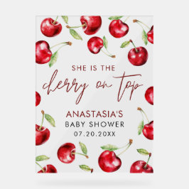 Señal Acrílica Cereza dulce en Baby Shower superior