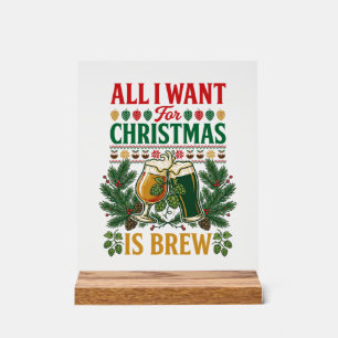 Señal Acrílica Cerveza de Navidad Todo Quieren Cristales de Cerve