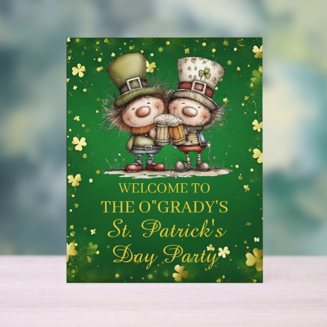 Señal Acrílica Cheerful St. Patrick’s Day Party Illustration (Neutral )