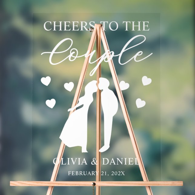 Señal Acrílica Cheers to the Couple Custom Wedding (Neutral )