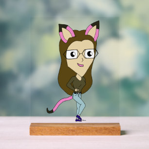 Señal Acrílica chibi catgirl